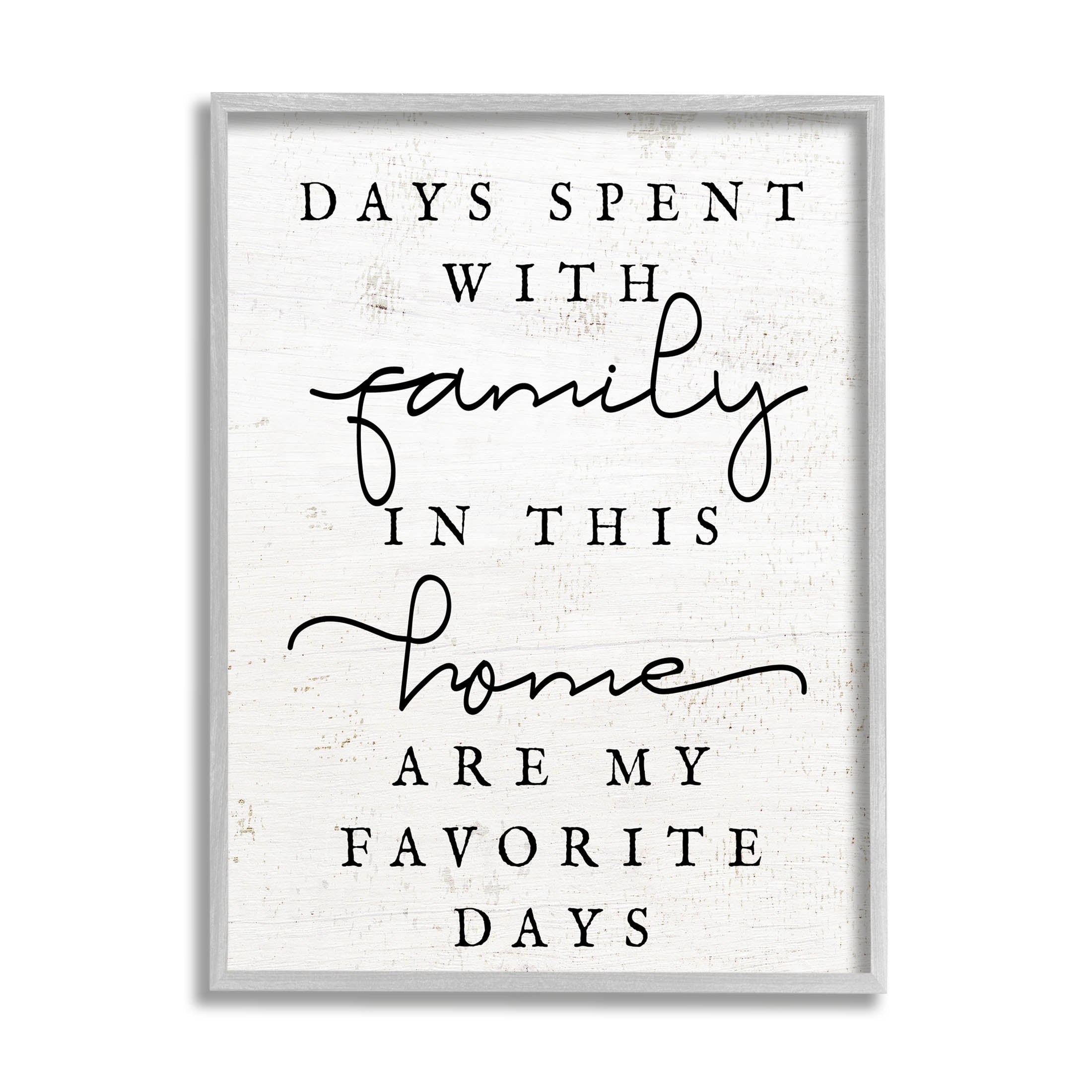 Uplifting Days Spent With Family Phrase Inspirational Graphic Art Gray Framed Art Print Wall Art