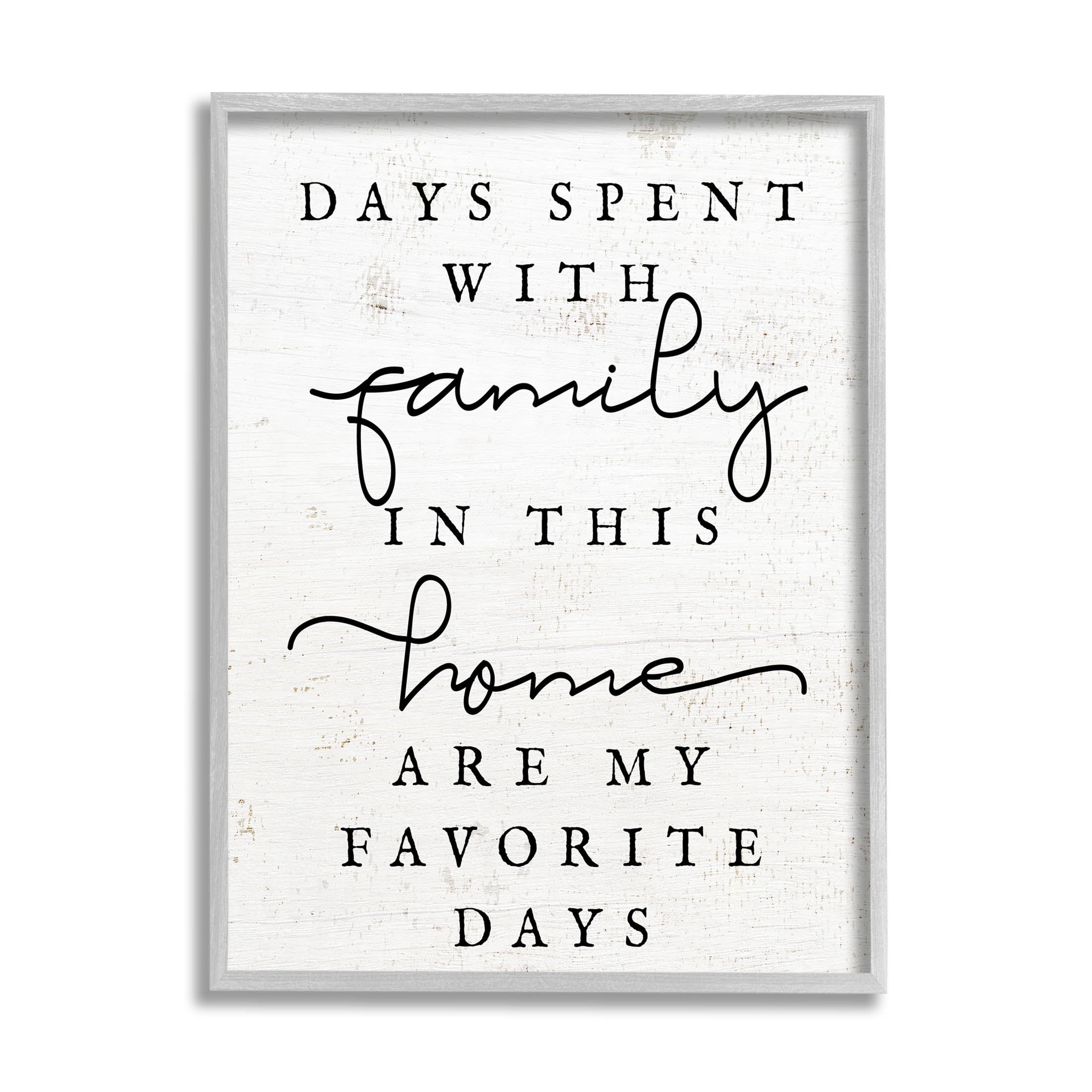 Uplifting Days Spent With Family Phrase Inspirational Graphic Art Gray Framed Art Print Wall Art