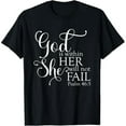 thumbnail image 1 of Uplifting Faith - Themed Patterned Tee,Tops Boasts "God is within HER She will not FAIL Psalm 46:5" Text Design, Round Neck Regular Fit T - shirts, Size(S - 5XL), 1 of 5