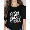 thumbnail image 1 of Uplifting Gratitude Is The Best Attitude Graphic T-Shirt, Women's Inspirational Quote Tee, Positive Vibes Motivational Casual Top, Soft Cotton Design, 1 of 6