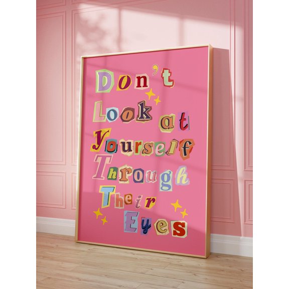 Uplifting Quote Daily Reminder Positive Affirmation Magazine Letter Typography, Unframed Canvas 24x36in