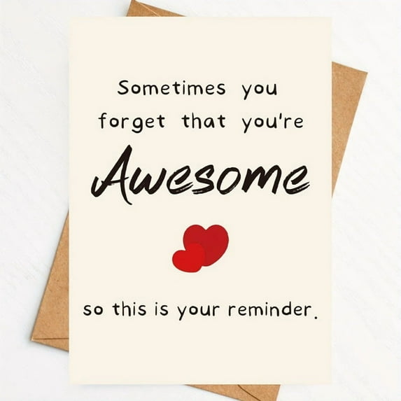 Uplifting "You’re Awesome" Greeting Card - Blank Inside with Envelope - Perfect for Encouragement and Support