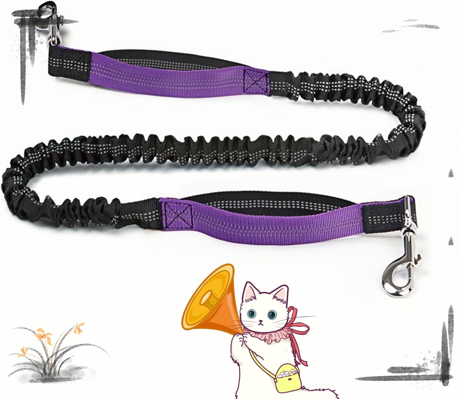Upliftjoys Dog Leash, Upliftjoys Hands Free Dog Leash with Zipper Pouch, Reflective Design for Outdoor and Daily Walks for Medium and LargeDog (AA)
