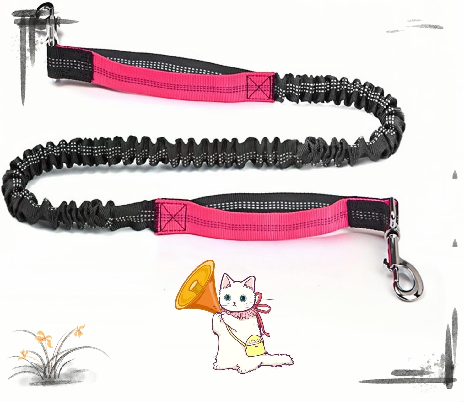Upliftjoys Dog Leash, Upliftjoys Hands Free Dog Leash with Zipper Pouch, Reflective Design for Outdoor and Daily Walks for Medium and LargeDog (BB)