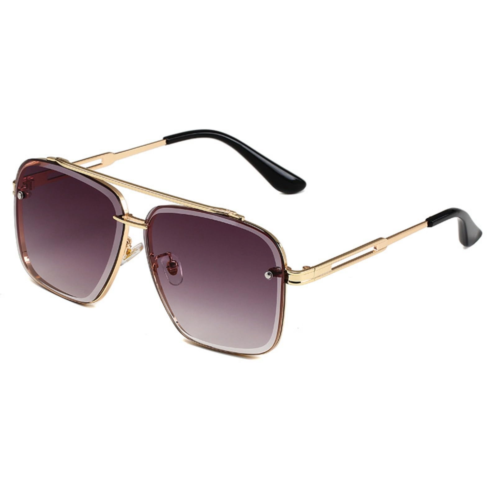 Retro Aviator Sunglasses Double Bridge Metal Frame UV400 Protection Retro Square Aviator Sunglasses for Womens Mens Vintage 70s  main image 4