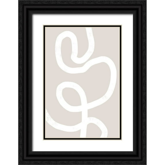 Uplusmestudio 11x14 Black Ornate Wood Framed with Double Matting Museum Art Print Titled - Abstract Position No 3