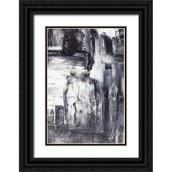 Uplusmestudio 11x14 Black Ornate Wood Framed with Double Matting Museum Art Print Titled - Abstract Texture No 2