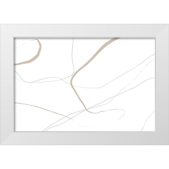 Uplusmestudio 14x11 White Modern Wood Framed Museum Art Print Titled - Gentle Moment