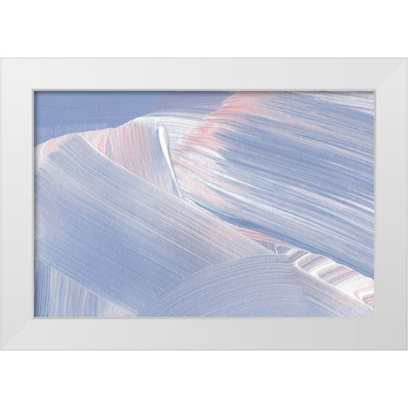 Uplusmestudio 18x13 White Modern Wood Framed Museum Art Print Titled - Pastel Brush Strokes
