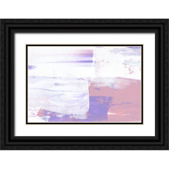 Uplusmestudio 24x17 Black Ornate Wood Framed with Double Matting Museum Art Print Titled - Color Flow No 2