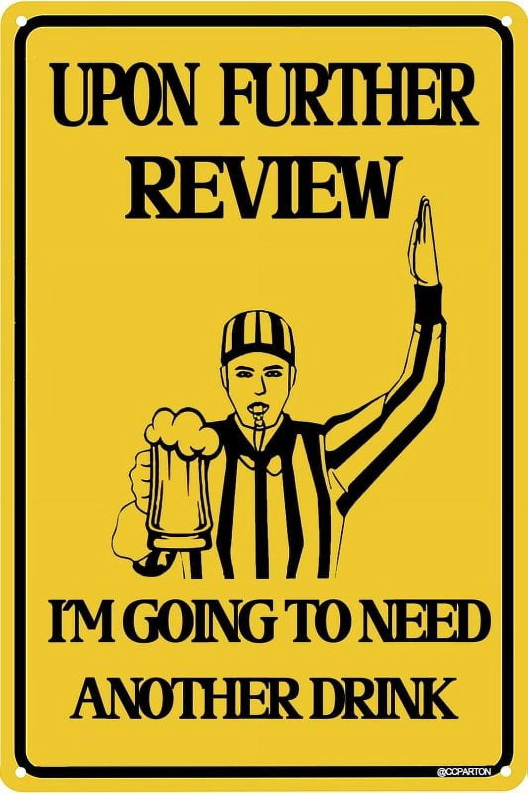 Yellow Metal Football Referee Sign for Garage or Man Cave