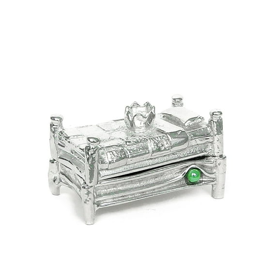 Once Upon a Mattress inspired Princess and Pea Treasure Box - Gift Boxed with Artist Story Card - Handcrafted Pewter Made in USA (Shipped from Artist Studio)