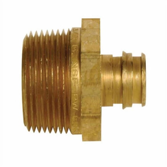 Uponor LF4525075 Brass Male Adapter - 0.5 in. Pex x 0.75 in.