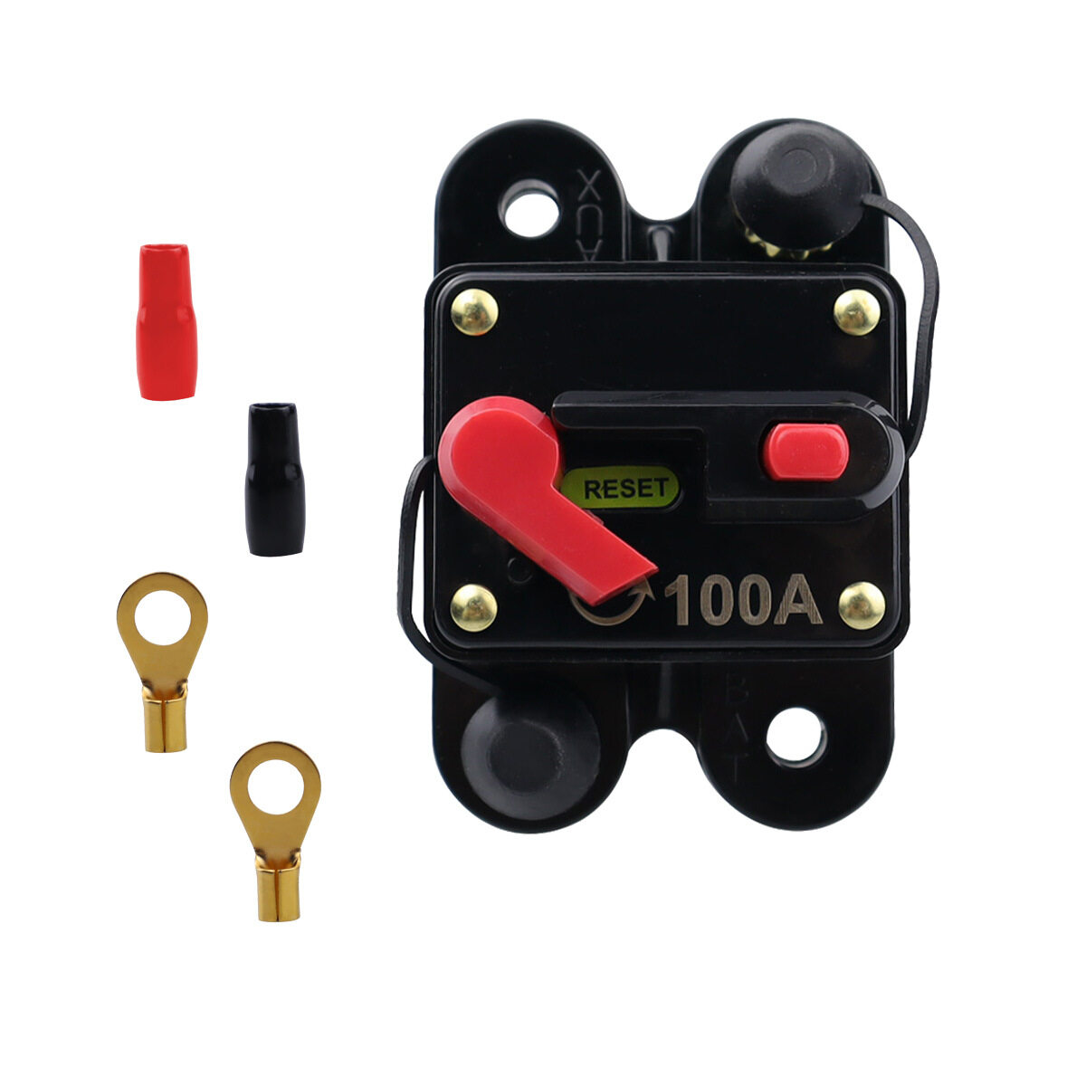 Uposao 100 Amp Circuit Breaker with Manual Reset 12V24V DC Waterproof