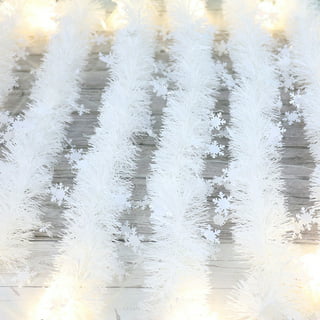 5PCS X 2M White Feather Boa Strip Fluffy Feather Ribbon Strip, Thick  Garland Boa Ribbon Strip For Christmas Tree Decor By WJFORLION 