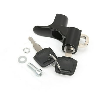 Universal Motorcycle Helmet Lock Anti-Theft Helmet Safety Lock Metal  22mm-26mm Black with 2 Keys