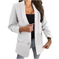 thumbnail image 1 of UPPADA Ladies Blazers Clearance Women's Blazer Business Solid Long Sleeve Suit Lapel Open Front Cardigan Long Sleeve Blazer Casual Jacket Coats, 1 of 8
