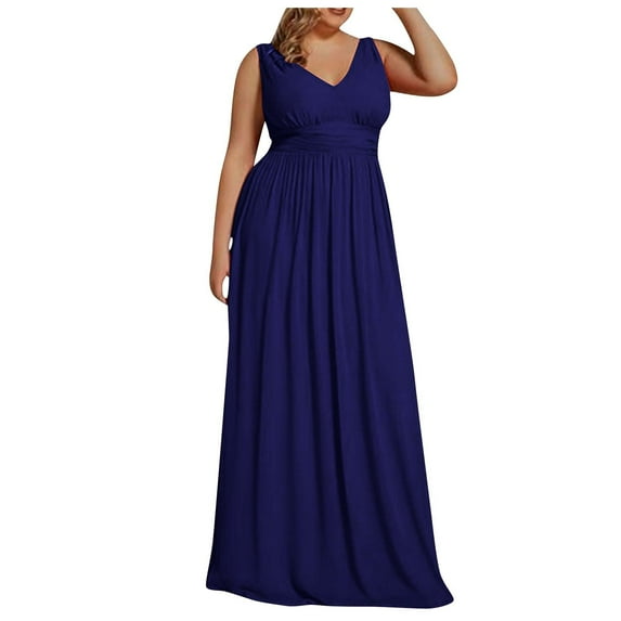 UPPADA Plus Size Wedding Guest Dress for Womens Short Sleeve Wedding Ball Prom Formal Dress Floor-Length Dress Cocktail Wedding Formal Wrap Dress