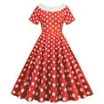 thumbnail image 1 of UPPADA Women's Classic Tea Dress Short Sleeve Swing Cocktail Party Dresses 1950s Retro Vintage Polka Dot 1950s Rockabilly Prom Midi Dress, 1 of 6