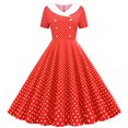 thumbnail image 1 of UPPADA Women's Classic Tea Dress Short Sleeve Swing Cocktail Party Dresses 1950s Retro Vintage Polka Dot 1950s Rockabilly Prom Midi Dress, 1 of 5