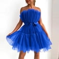 thumbnail image 1 of UPPADA Womens Tulle Dress Short Puffy Prom Dress Sleeveless Wrap Dress Fluffy Dress with Bow Tie Strapless Mesh Birthday Fairy Dresses Cocktail Party Gown, 1 of 5
