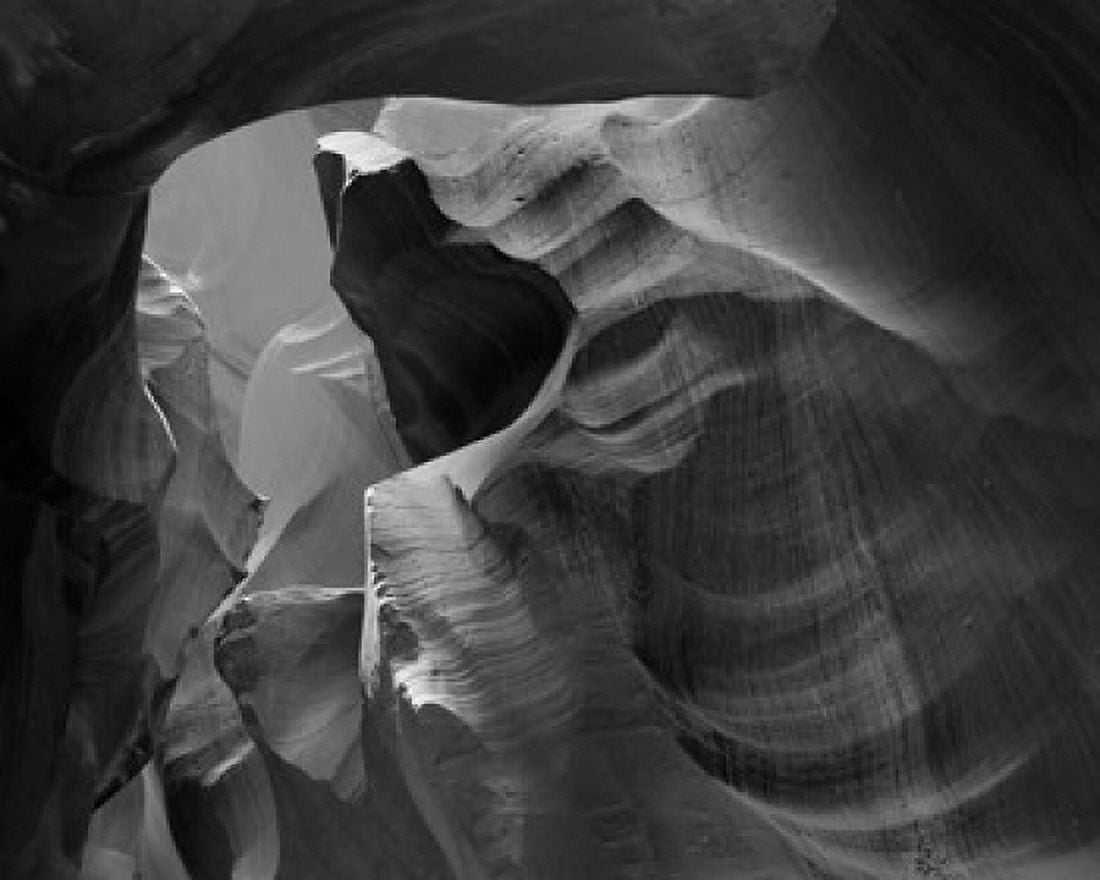 Upper Antelope Canyon (Black & White) Canvas Art - Michel Hersen DanitaDelimont (23 x 18)