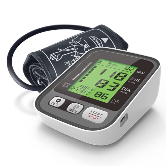 Upper Arm Blood Pressure Monitor, Automatic Digital BP Machine with 3 Color Indicator, Voice Broadcast, 8.66-12.60" Adjustable Cuff, 2 Users, Large LCD Display for Home Use