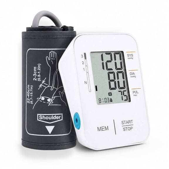 MMIZOO Upper Arm Blood Pressure Monitor for Home Use with Large LCD Dual User Memory Adjustable Cuff 8.7-15.7 Inch