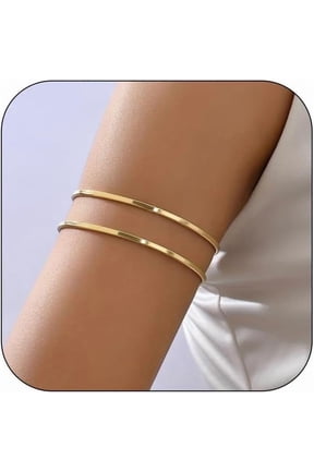 Upper Arm Cuff for Women Minimalist Adjustable Arm Band Gold Silver Arm Cuff Multi-Layer Arm Bracelet Upper Arm Jewelry
