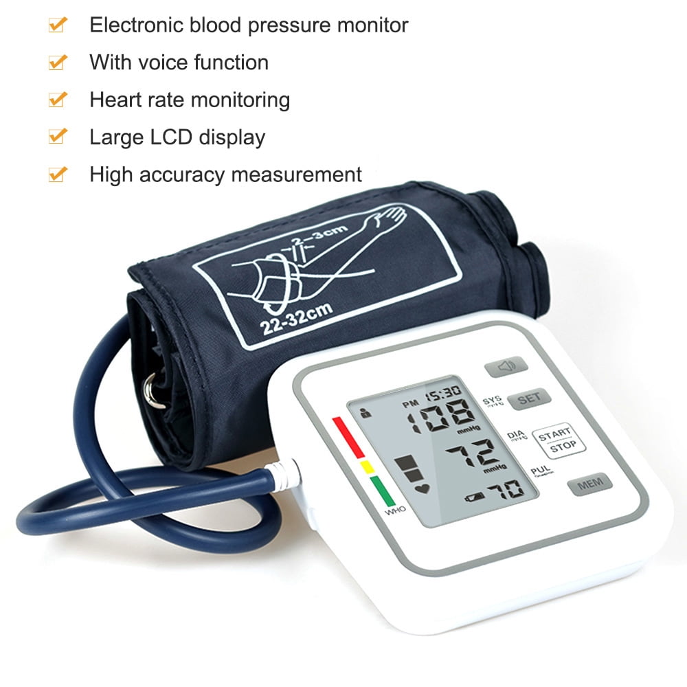 HOMIEE Blood Pressure Monitor with AC Adapter, 4 Large LCD