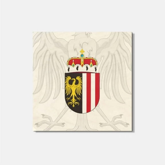 Upper Austria Coat Of Arms 4'' X 4'' Square Wooden Coaster