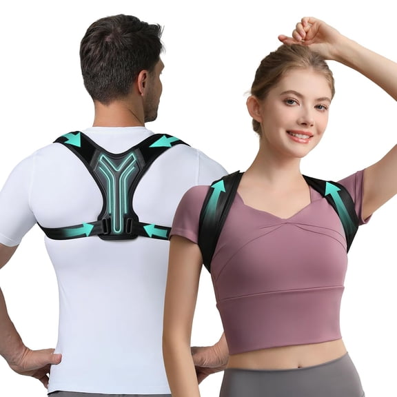 Upper Back Brace Posture Corrector for Women & Men, Lightweight Back Straightener Posture Corrector for Men, Adjustable Upper Back Support, Clavicle Brace for Round Shoulders & Hunchback (Medium)