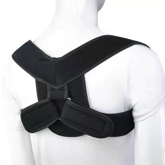 Upper Back Posture Corrector, Easy-to-Use Posture Corrector for Men and Women, Back and Shoulder Brace for Spinal Alignment - Black(M)