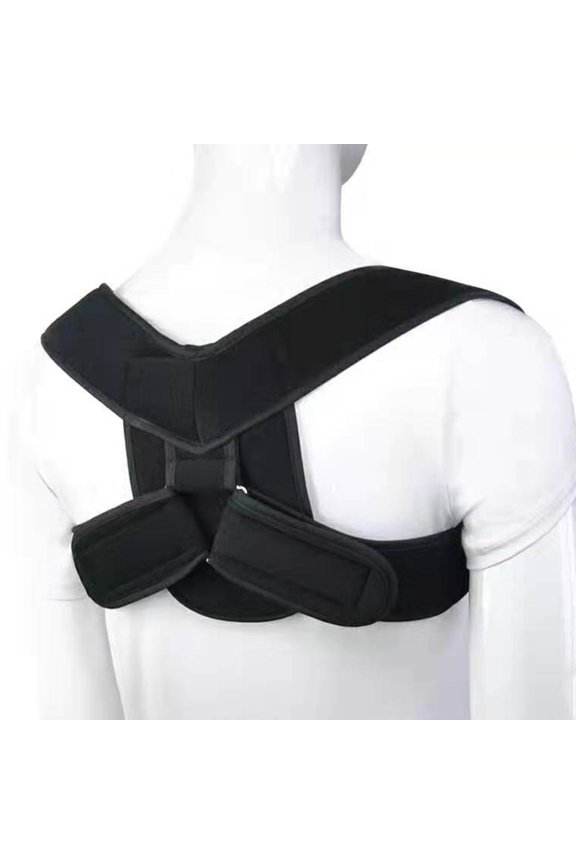 Upper Back Posture Corrector, Easy-to-Use Posture Corrector for Men and Women, Back and Shoulder Brace for Spinal Alignment - Black(M)