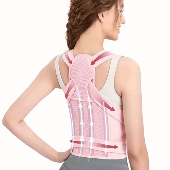 Upper Back Posture and Neck Hump Corrector - for Women and Men - Support Brace and Straightener for Pain Relief - Rounded Shoulder and Buffalo Hunchback Alignment - Discreet Under Clothes - White
