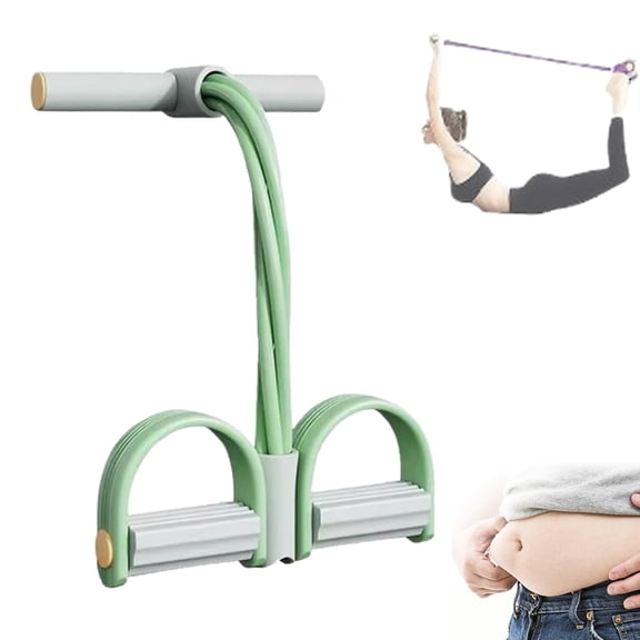 Upper Belly Resistance Band, Foot Pedal Resistance Band, 6-Tube Elastic Yoga Pedal Puller, Multi-Function Yoga Elastic Pull Rope for Abdominal, Waist & Leg Slimming