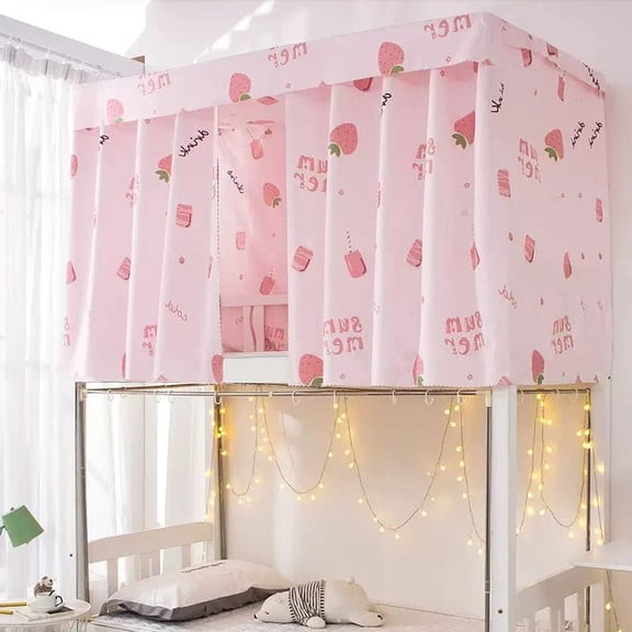 Upper/Bottom Bunk Bed Curtains Dorm Home Blackout Privacy Beds Cloth Curtain Shading Breathable Dustproof Bed Canopy with Rope and Buckles for Kids Teen Loft Beds Single Sleeper