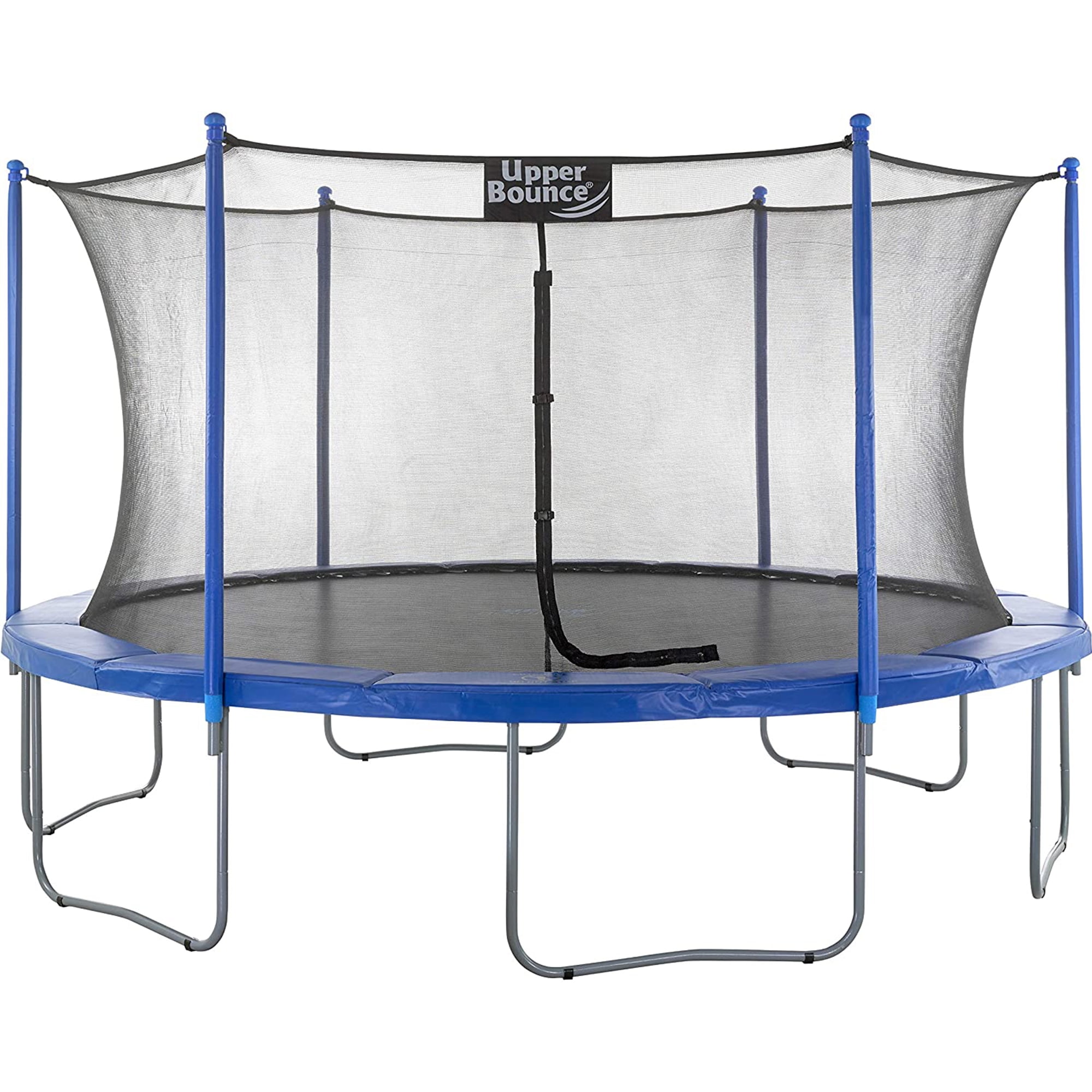 10 ft Round Blue Steel Trampoline with Safety Enclosure