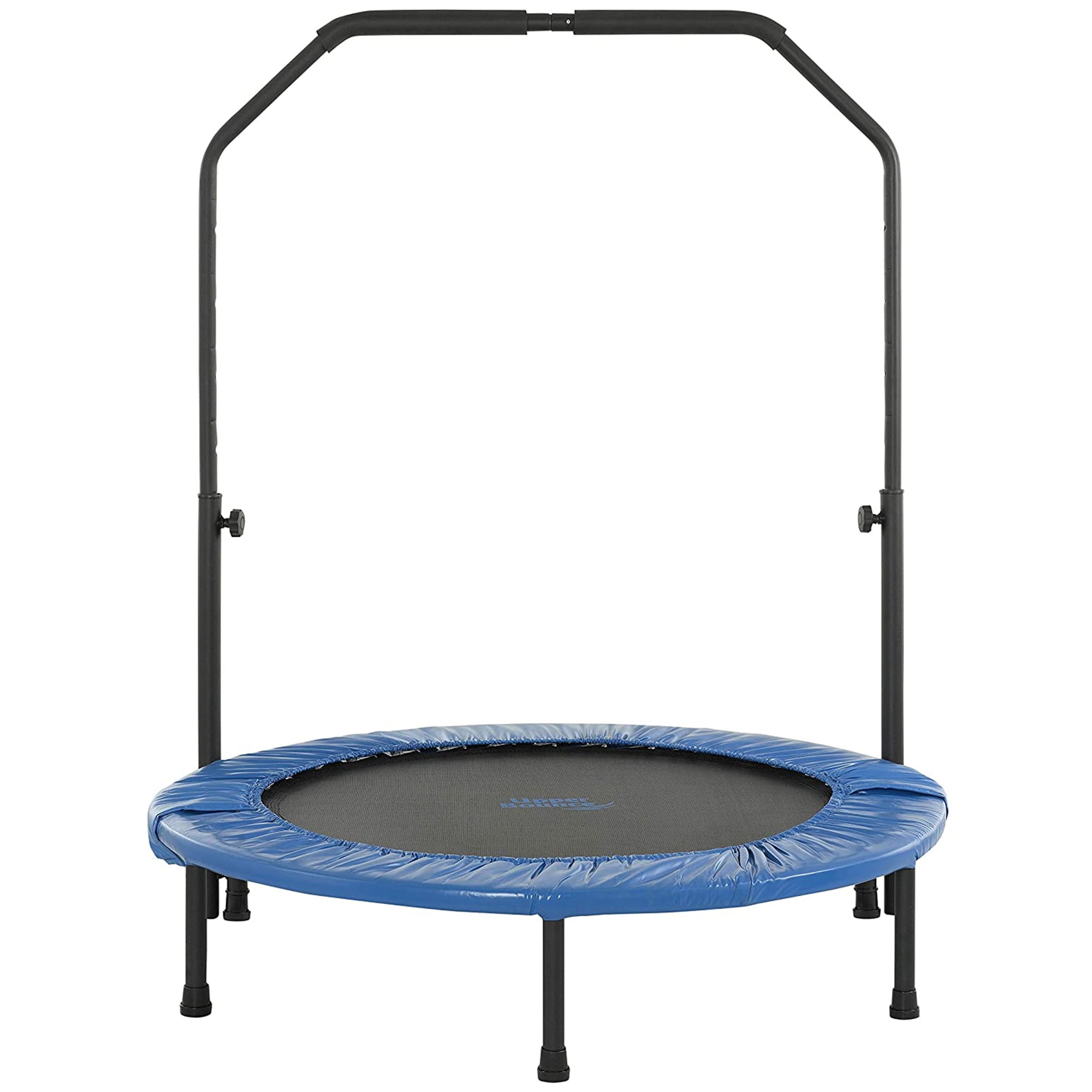 40" Blue Round Mini Fitness Trampoline with Adjustable Handrail