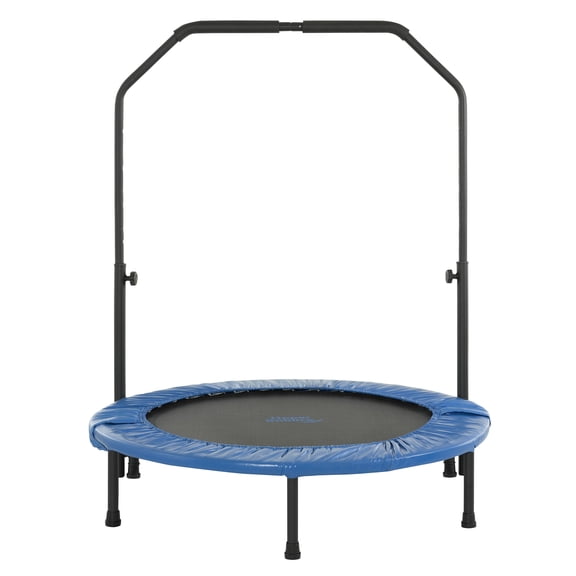 Upper Bounce 40" Mini Trampoline with Adjustable Handbar  Round Foldable Rebounder Fitness Trampoline for Kids & Adults