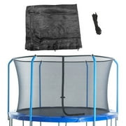 Machrus Upper Bounce Trampoline Net - Trampoline Safety Net Fits 15 ft Round Trampolines using 6 Curved Poles - Breathable UV and Weather-Resistant Net Replacement for Top Ring Frame - Black