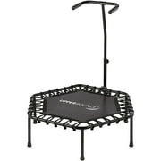 Upper Bounce Mini Exercise Trampoline for Adults and Kids Fitness Rebounder Hexagon 50" with Handrail