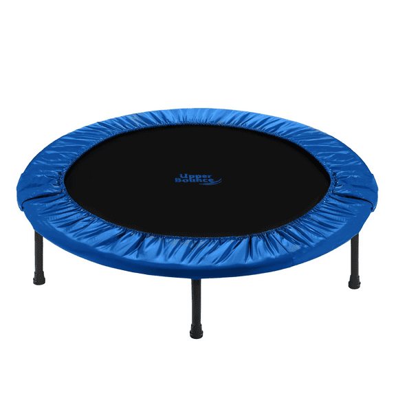 Upper Bounce Mini Fitness Trampoline - 44" Compact Foldable Rebounder for Kids & Adults - Blue