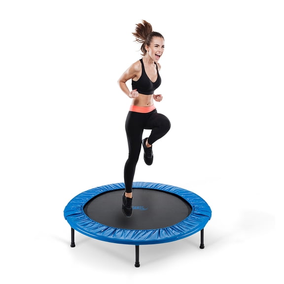 Upper Bounce Mini Fitness Trampoline with Carry-on Bag Included - 36" Two-Way Foldable Compact Rebounder for Kids & Adults