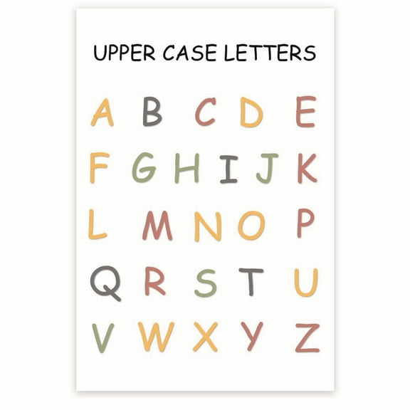 Upper Case Letters Alphabet Classroom Poster - Learn Letters - Learn The Alphabet - Early Learning Resources - 12 x 18 Inch Poster - Unframed - Premium 100lb Gloss - Made In USA - BMCP064