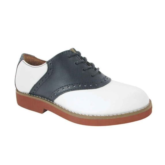Upper Class Women's White/Navy Leather Saddle Oxfords