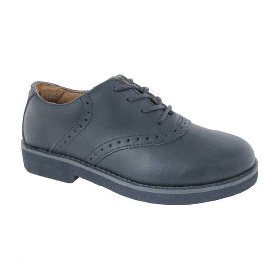 Upper Class Youth Black Leather Saddle Oxfords