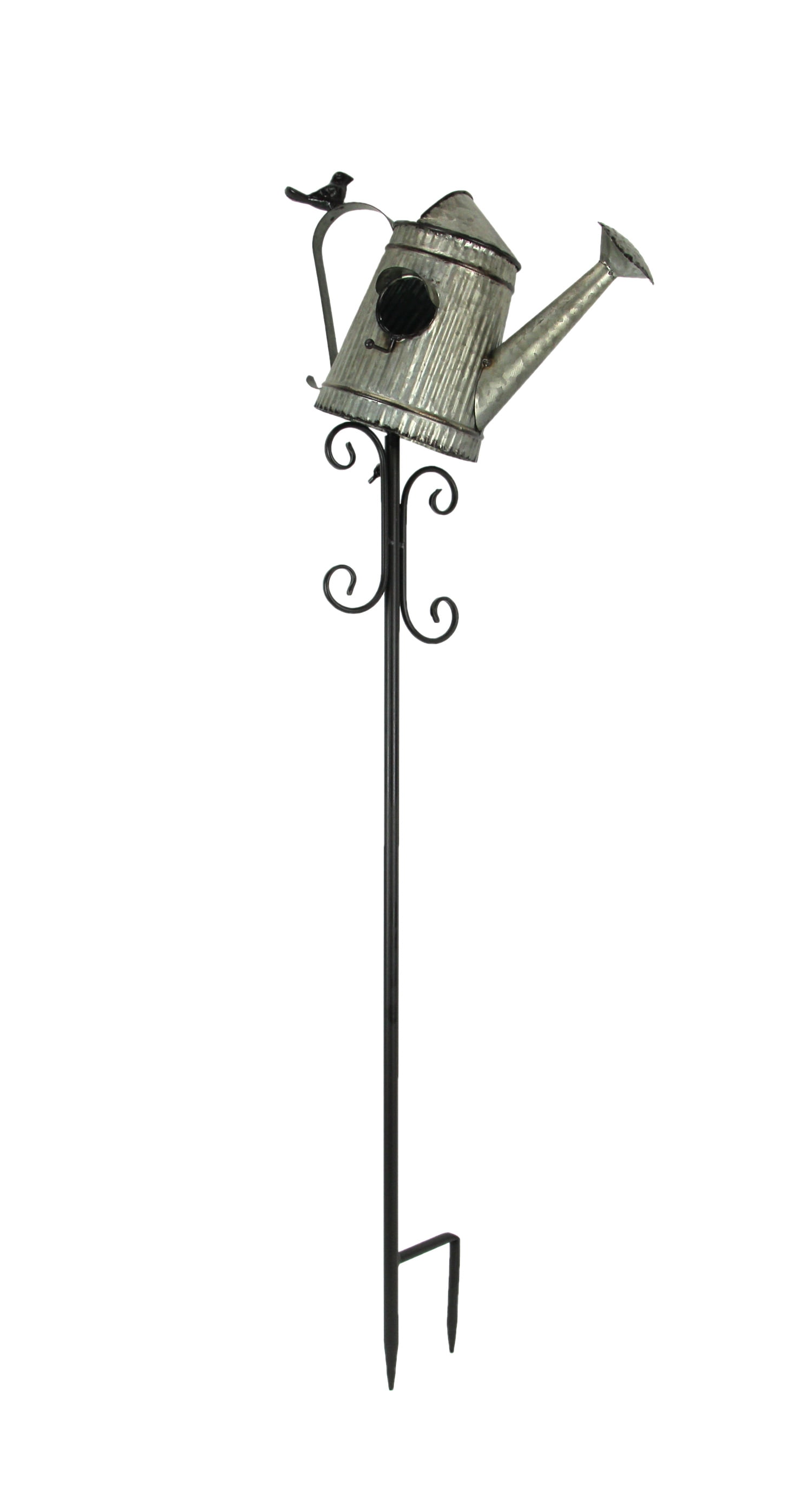 Upper Deck, LTD Metal Outdoor Garden Stake Watering Can Birdhouse Yard ...