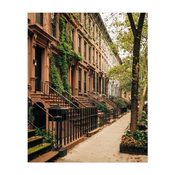Upper East Side Brownstones 01 - Manhattan New York Photography Unframed Wall Art Print 8 x 10 inches