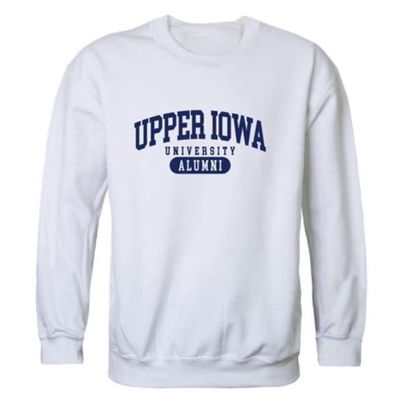 Upper Iowa University Peacocks Alumni Fleece Pullover Crewneck Sweatshirt, White - Medium